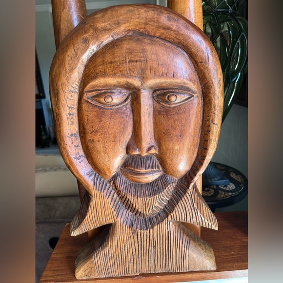 80’s Authentic Carved Wood Signed JAMAKA J S - Picture 2 of 4